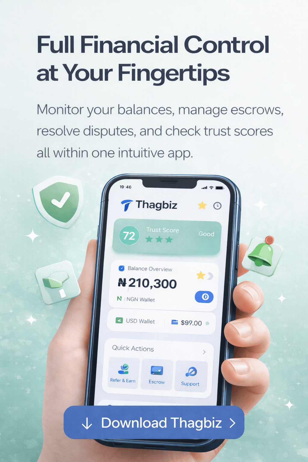 Financial control dashboard preview